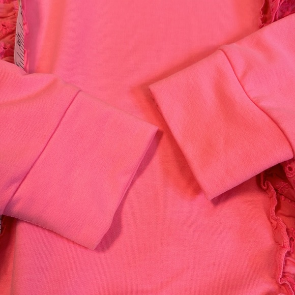 NWOT Lilly Pulitzer Deva Ruffle Sweatshirt Eyelet Pink Size XS - Picture 11 of 13